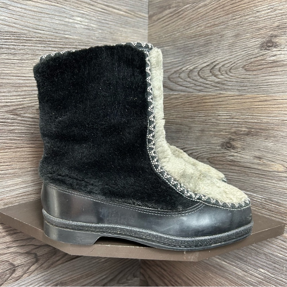 Snowland sherpa black grey fur snow winter boots